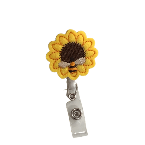 Sunflower with Bee Badge Reel – ScribePad